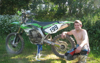 Milan se svou Kawasaki po tréninku